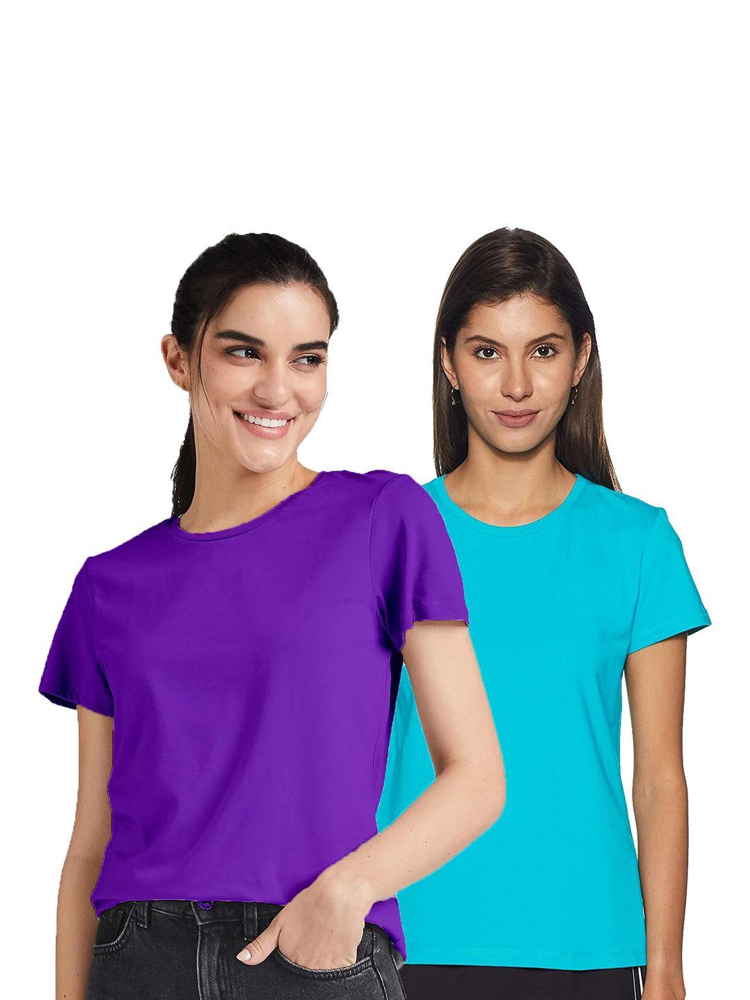 color capital pack of 2 round neck cotton t-shirts