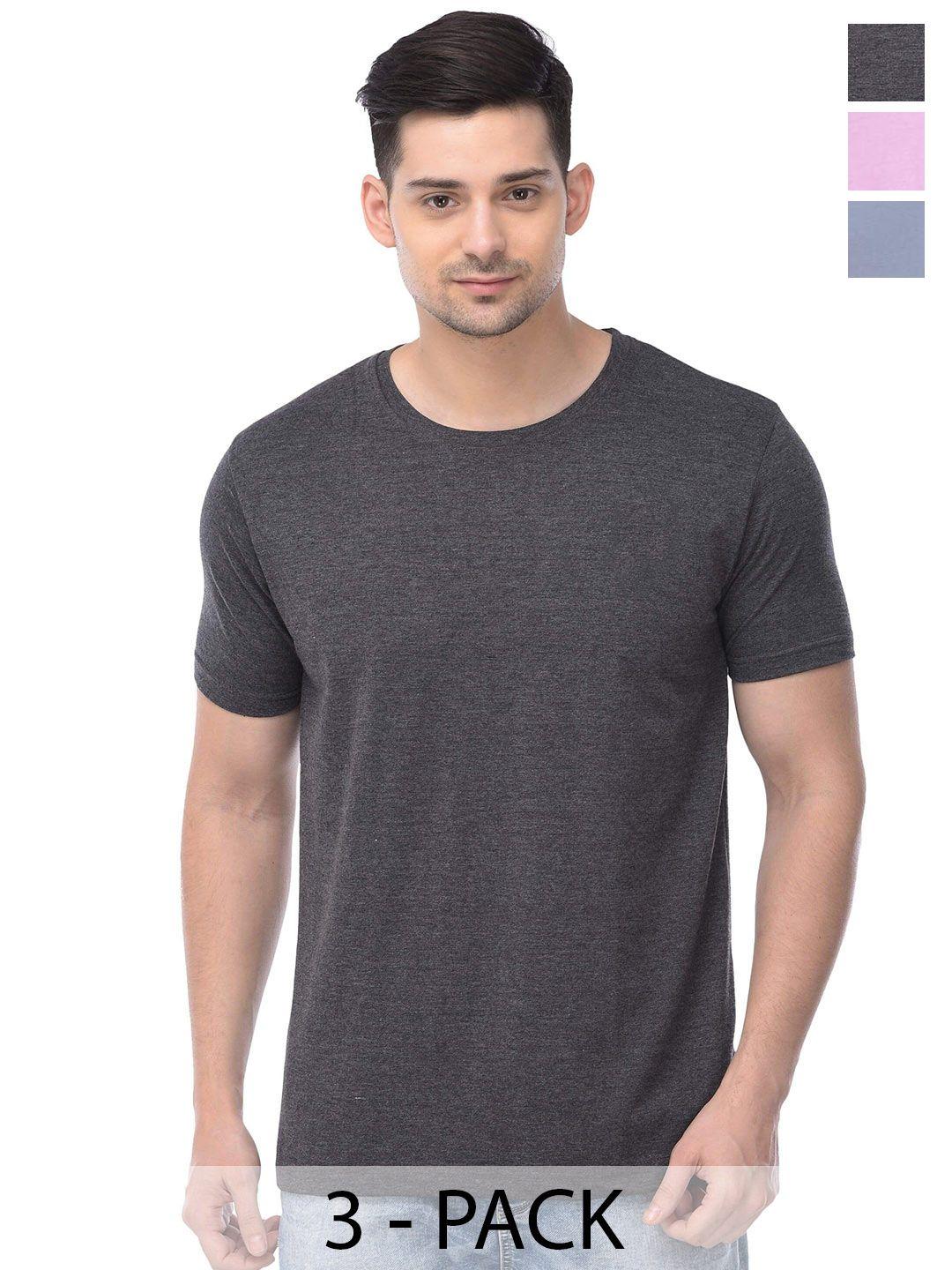color capital pack of 3 round neck cotton t-shirts