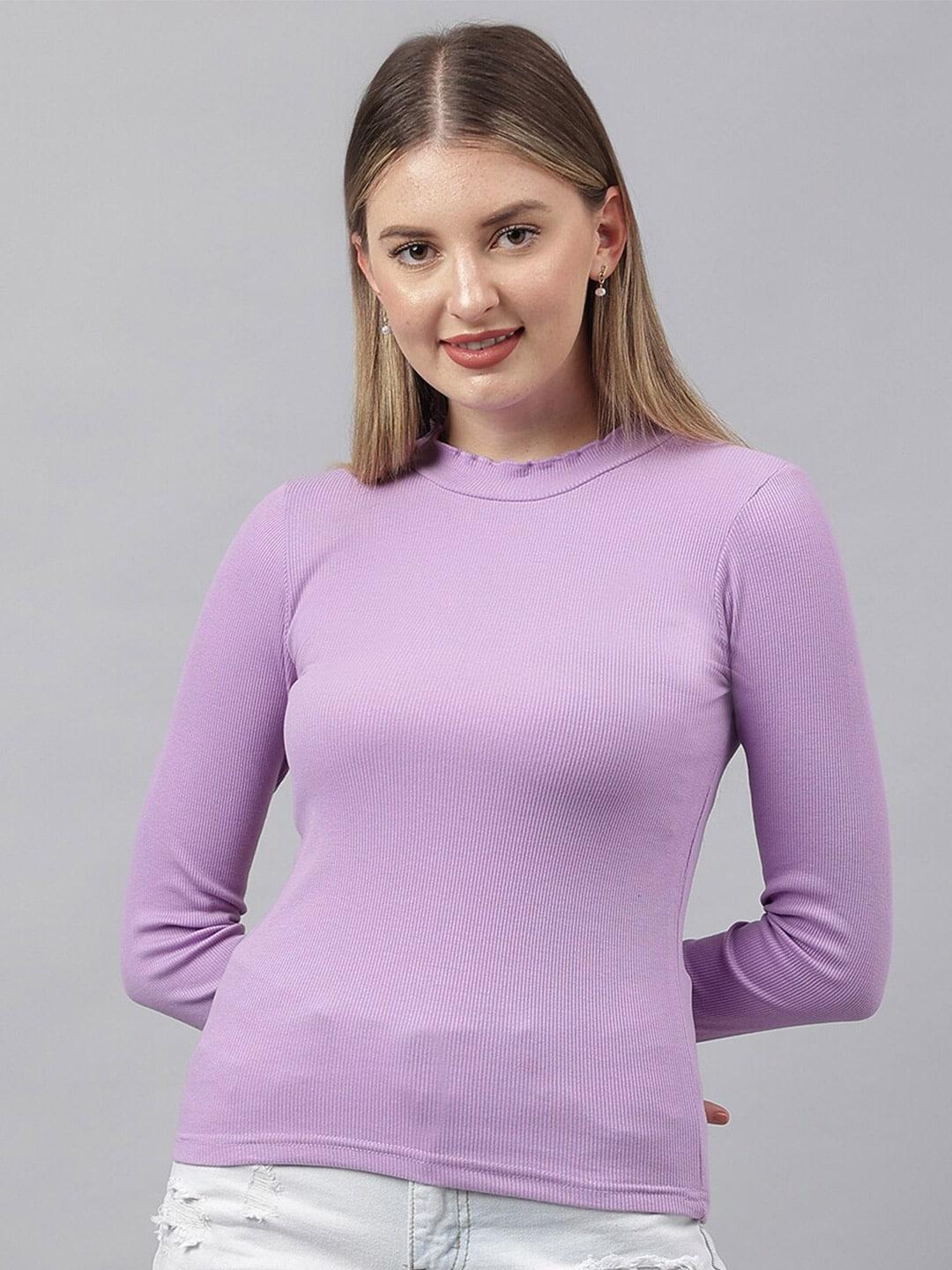 color capital ribbed high neck fitted top
