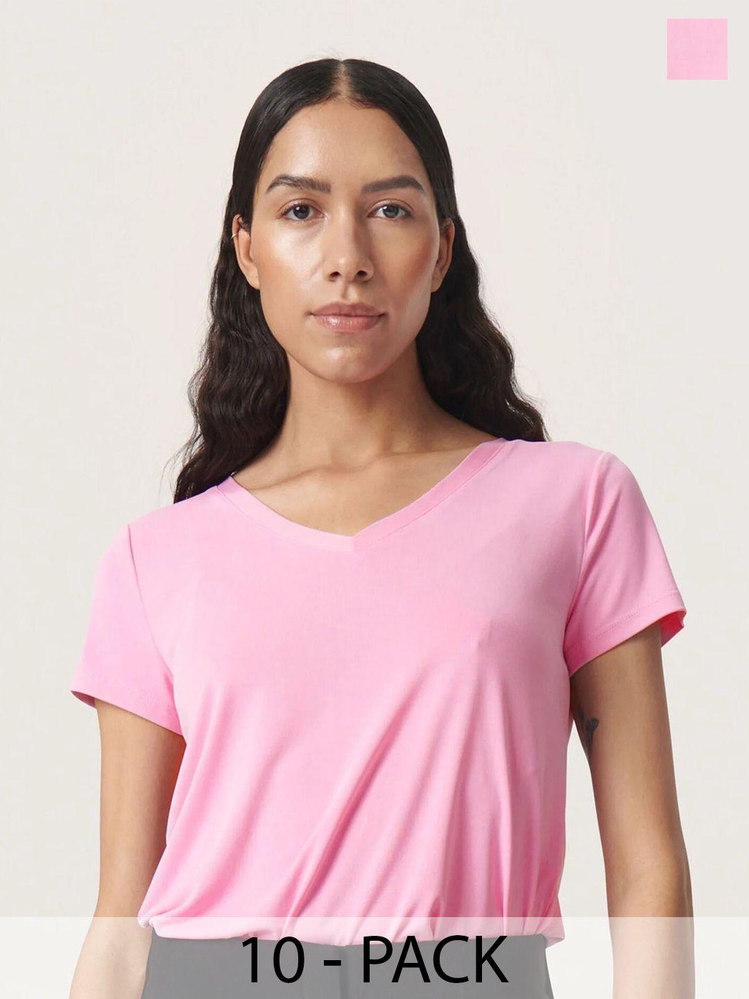 color capital women 10 v-neck pockets t-shirt