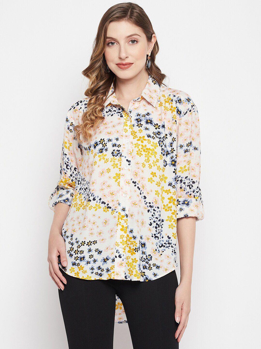 color cocktail women floral printed crepe casual shirt