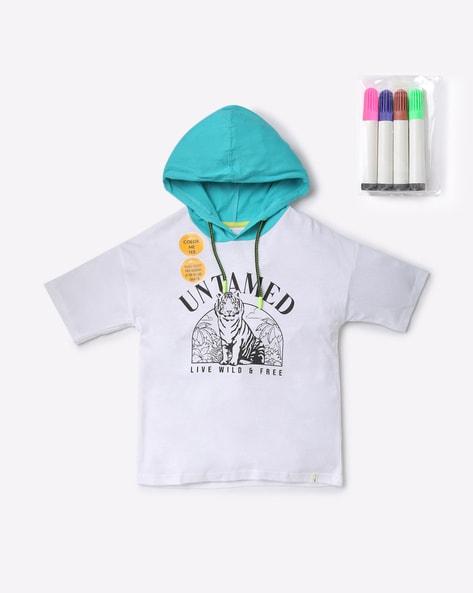 color me hooded t-shirt with washable marker set