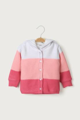 color block acrylic regular fit infant girls sweater - multi