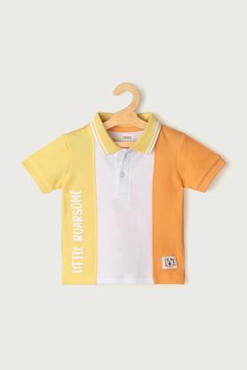 color block cotton polo infant boys t-shirt - multi