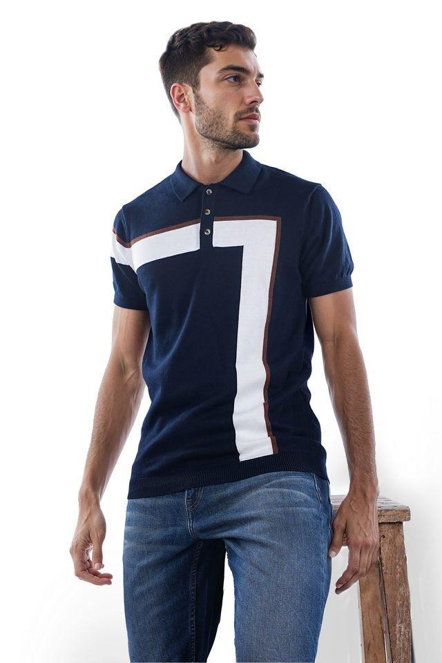 color block cotton polo mens t-shirt