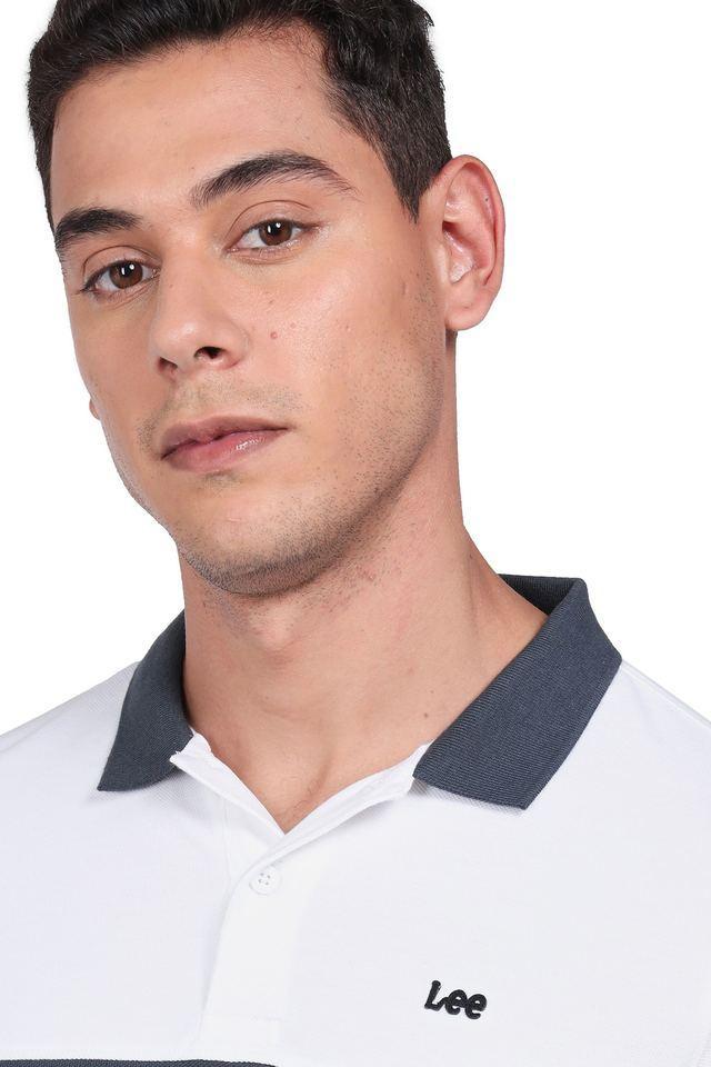 color block cotton polo mens t-shirt