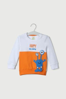 color block cotton regular fit infant boys sweatshirt - multi