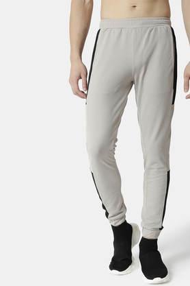 color block cotton regular fit men's track pants - multi