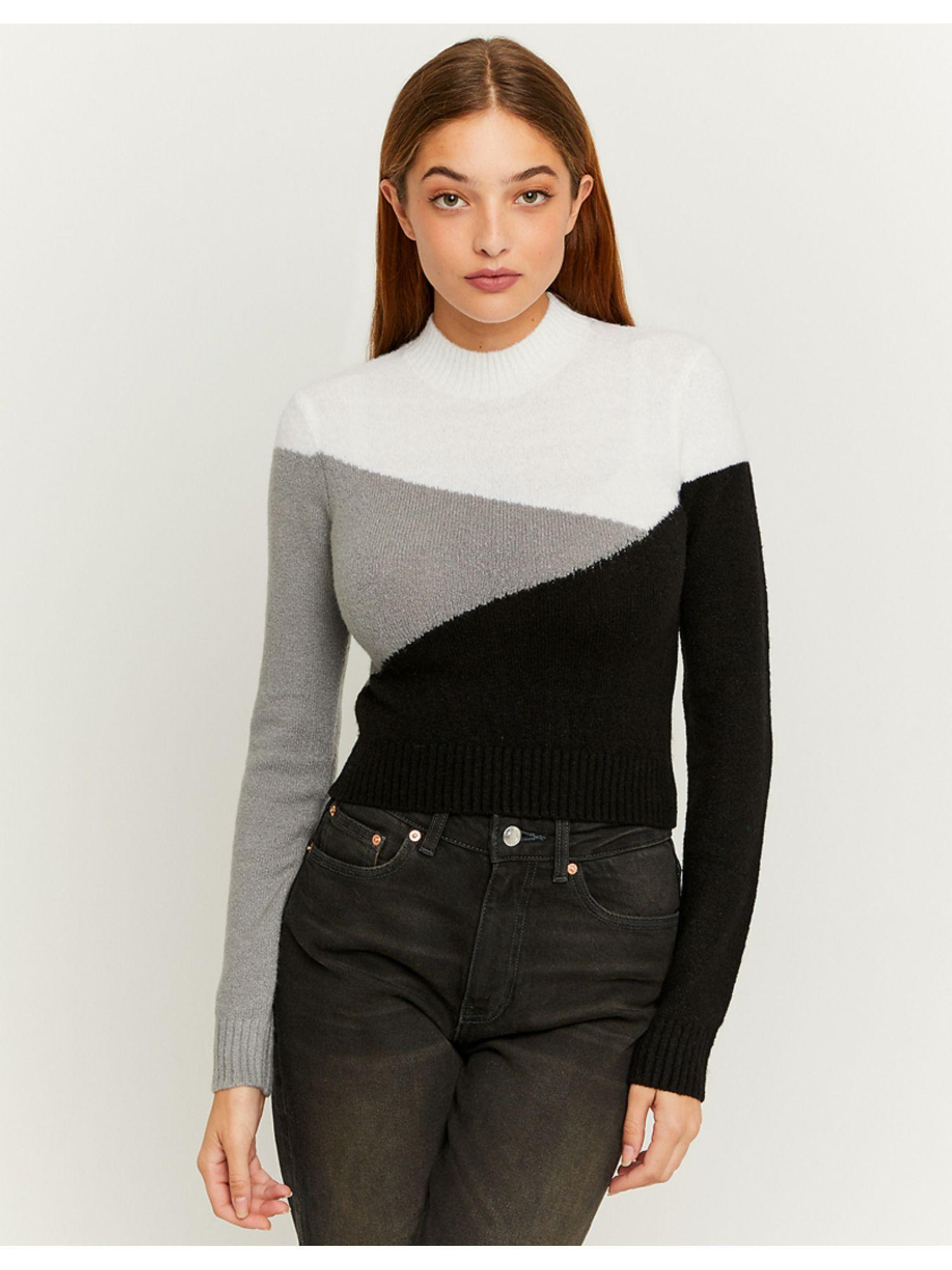 color block cropped sweater