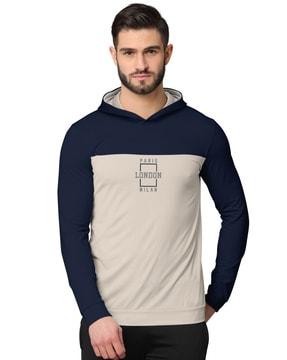 color-block hooded sweatshirt