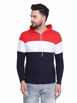 color block hooded t-shirt