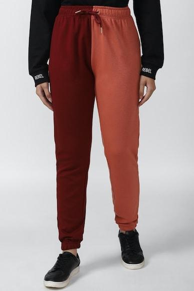 color blocked dark ankle length joggers