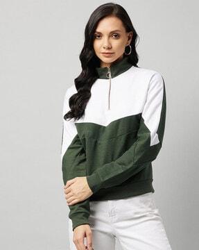 color-blocked full sleeves sweatshirt