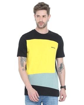 color-blocked regular fit t-shirt