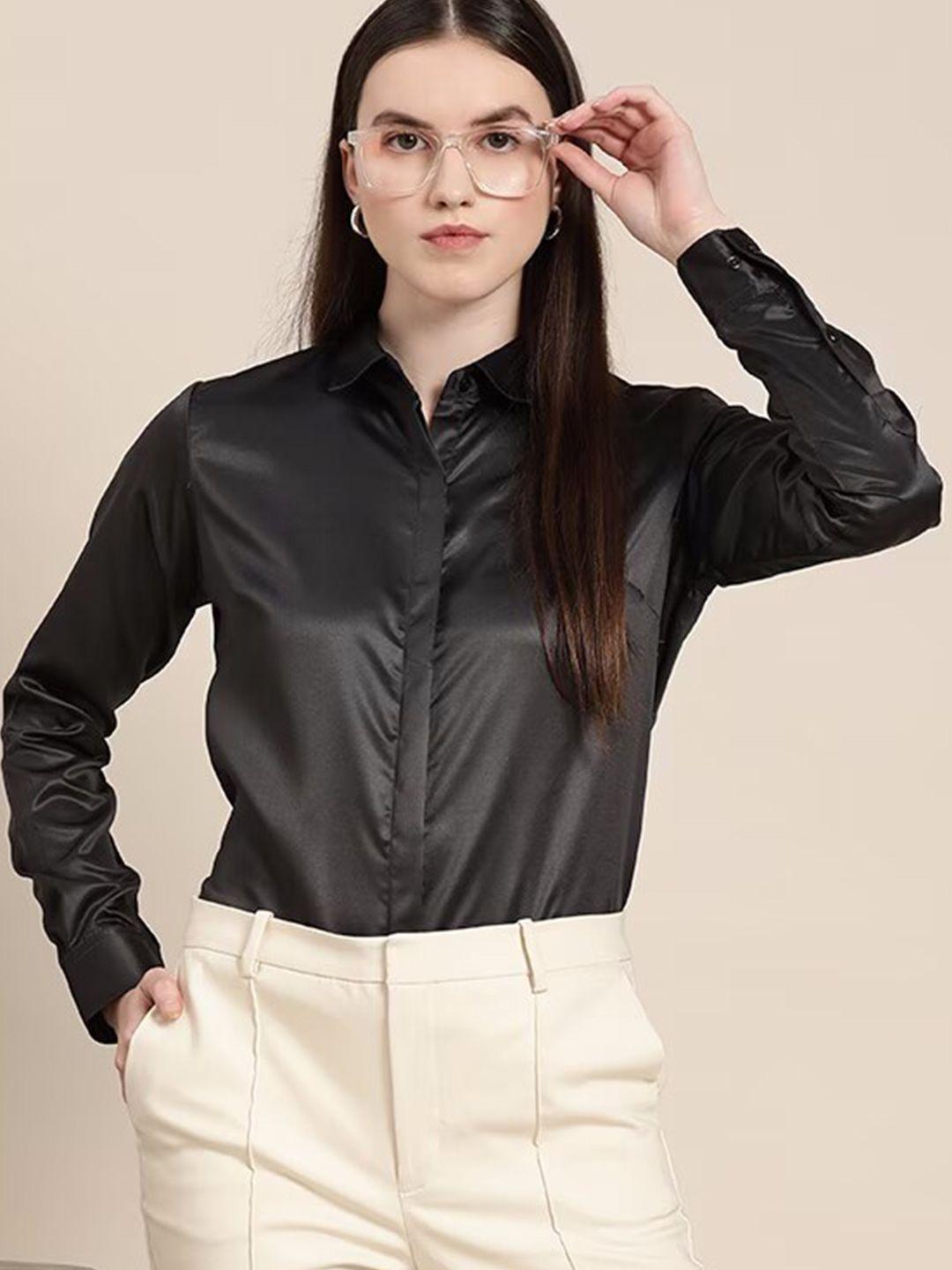 color capital casual shirt style satin top