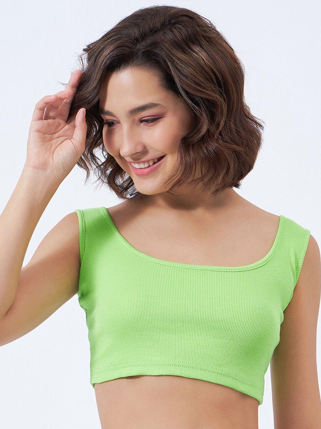 color capital green cotton crop top