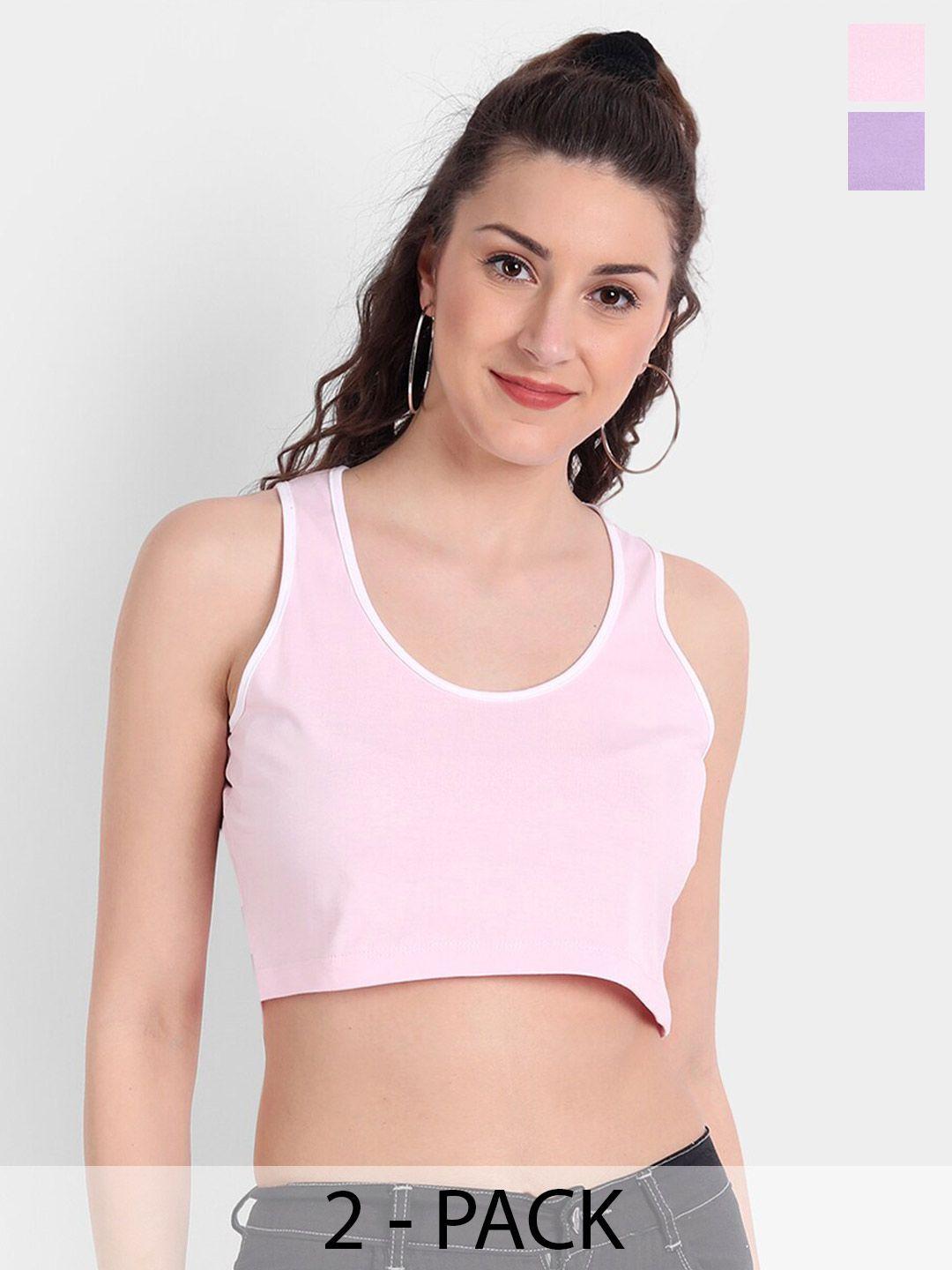 color capital pack of 2 cotton tank crop top