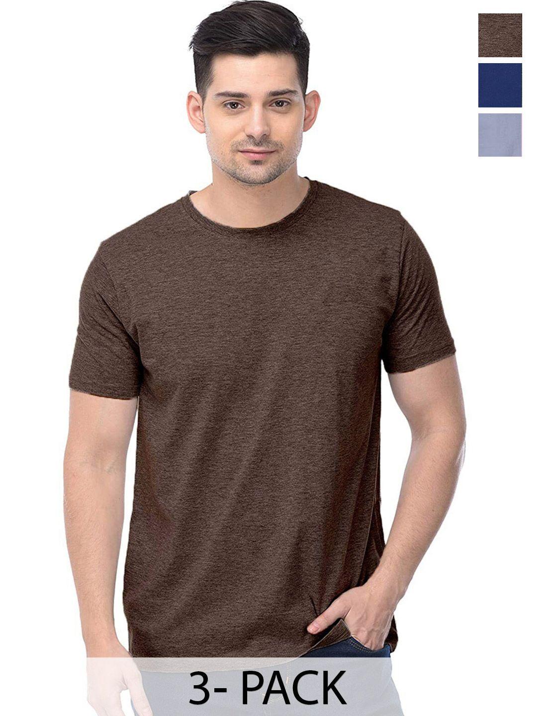 color capital pack of 3 round neck cotton t-shirt