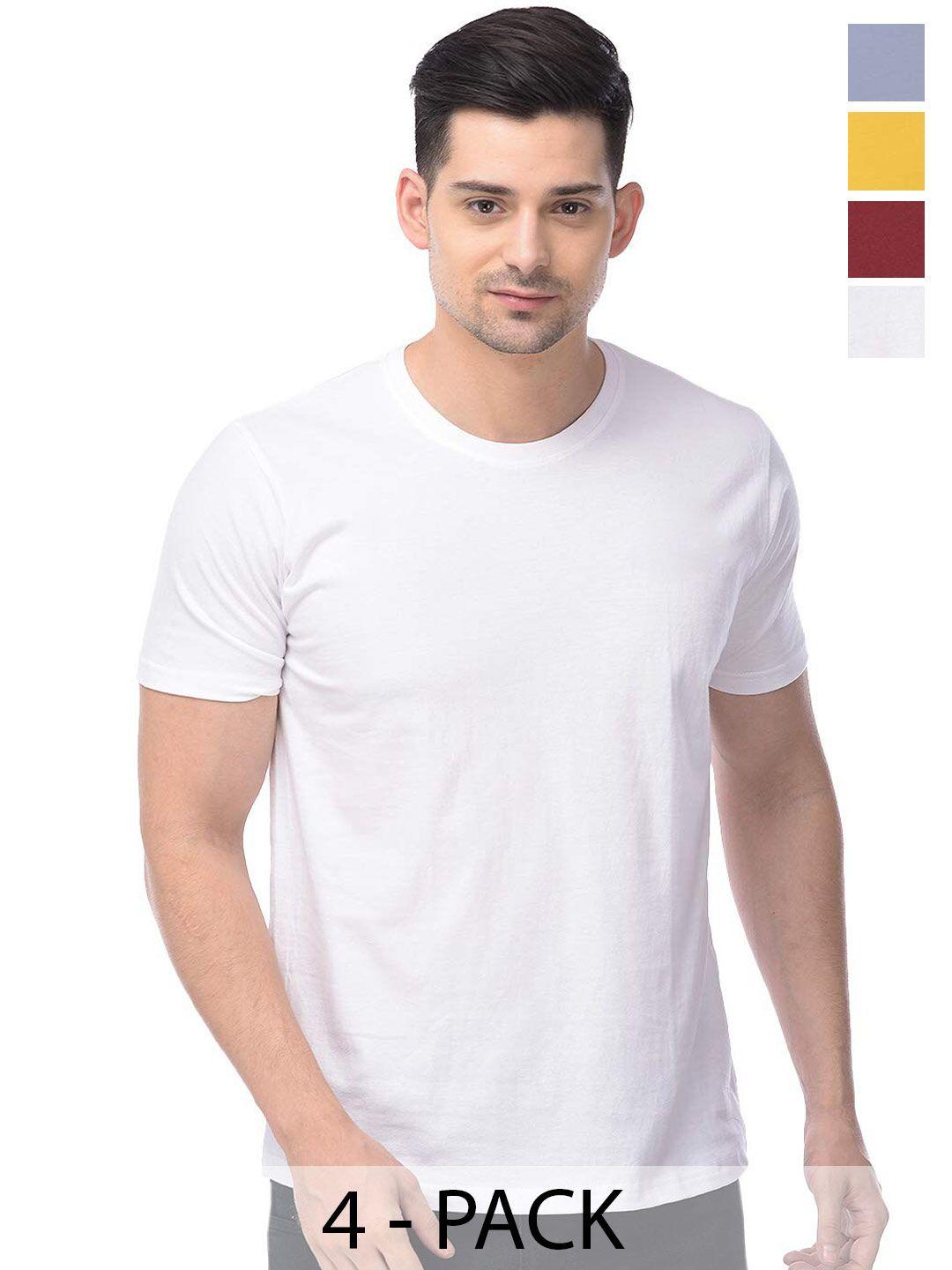 color capital pack of 4 round neck cotton t-shirts