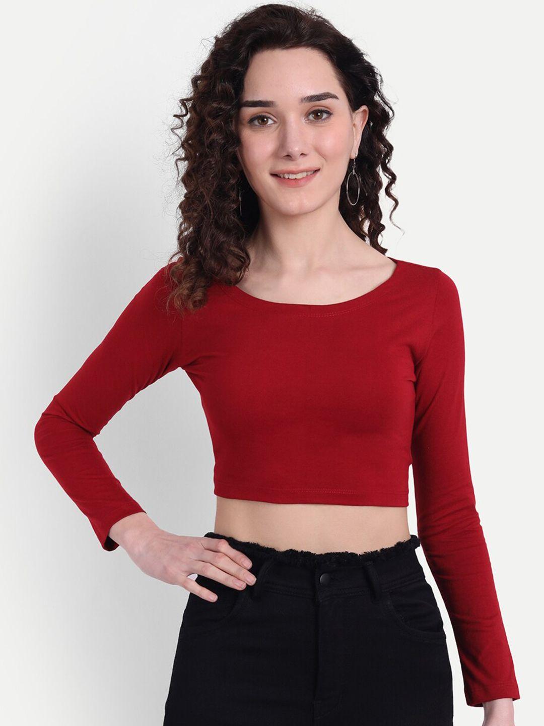 color capital scoop neck fitted crop top