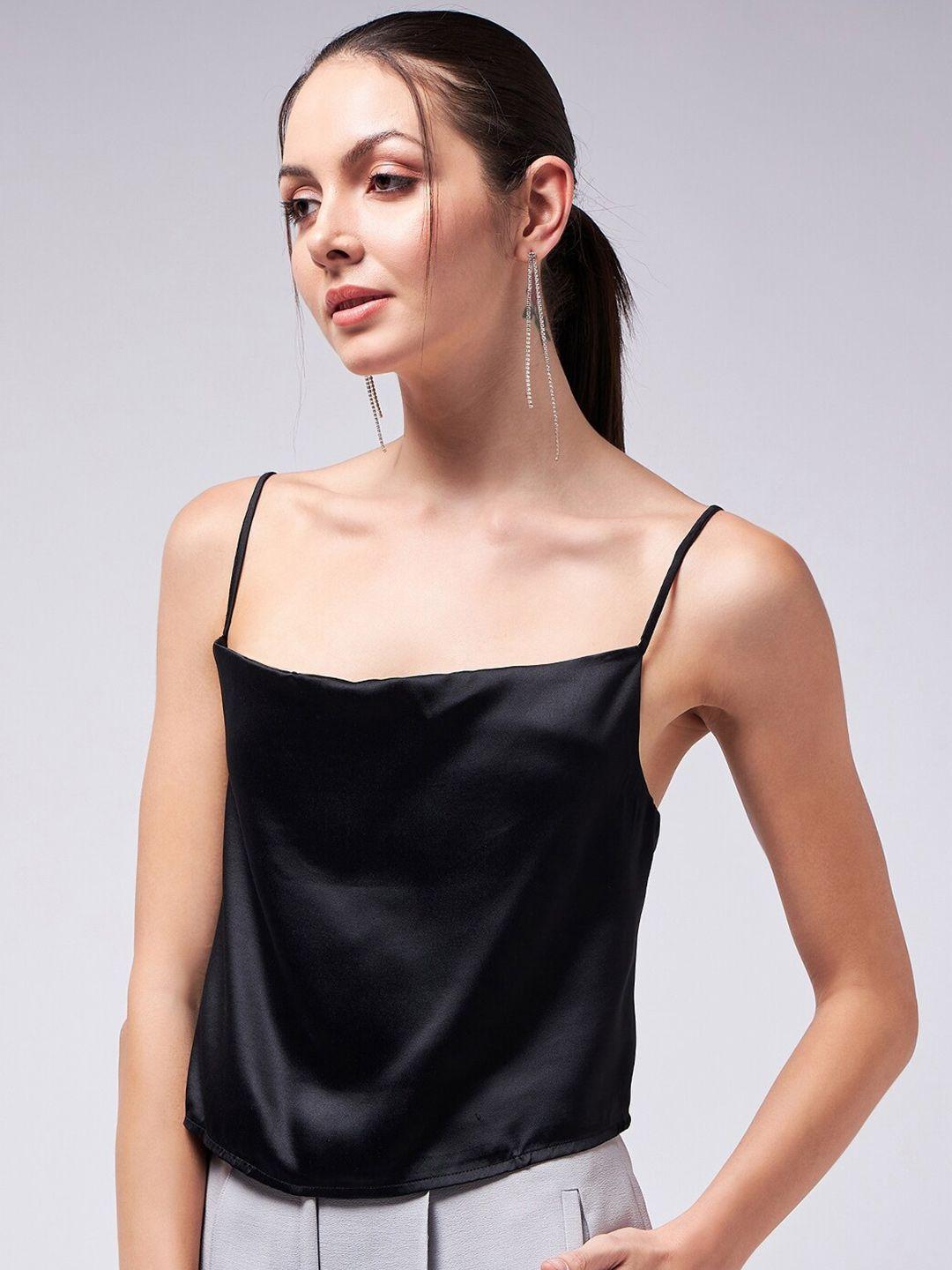 color capital shoulder strapped satin top