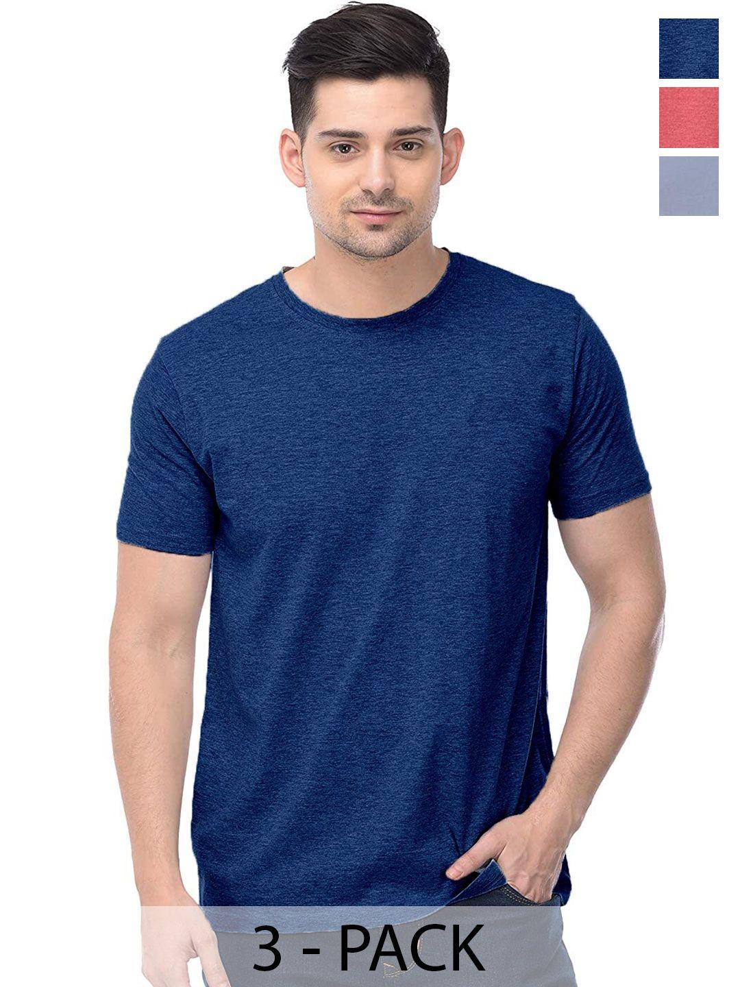 color capital unisex pack of 3 round neck casual cotton t-shirt