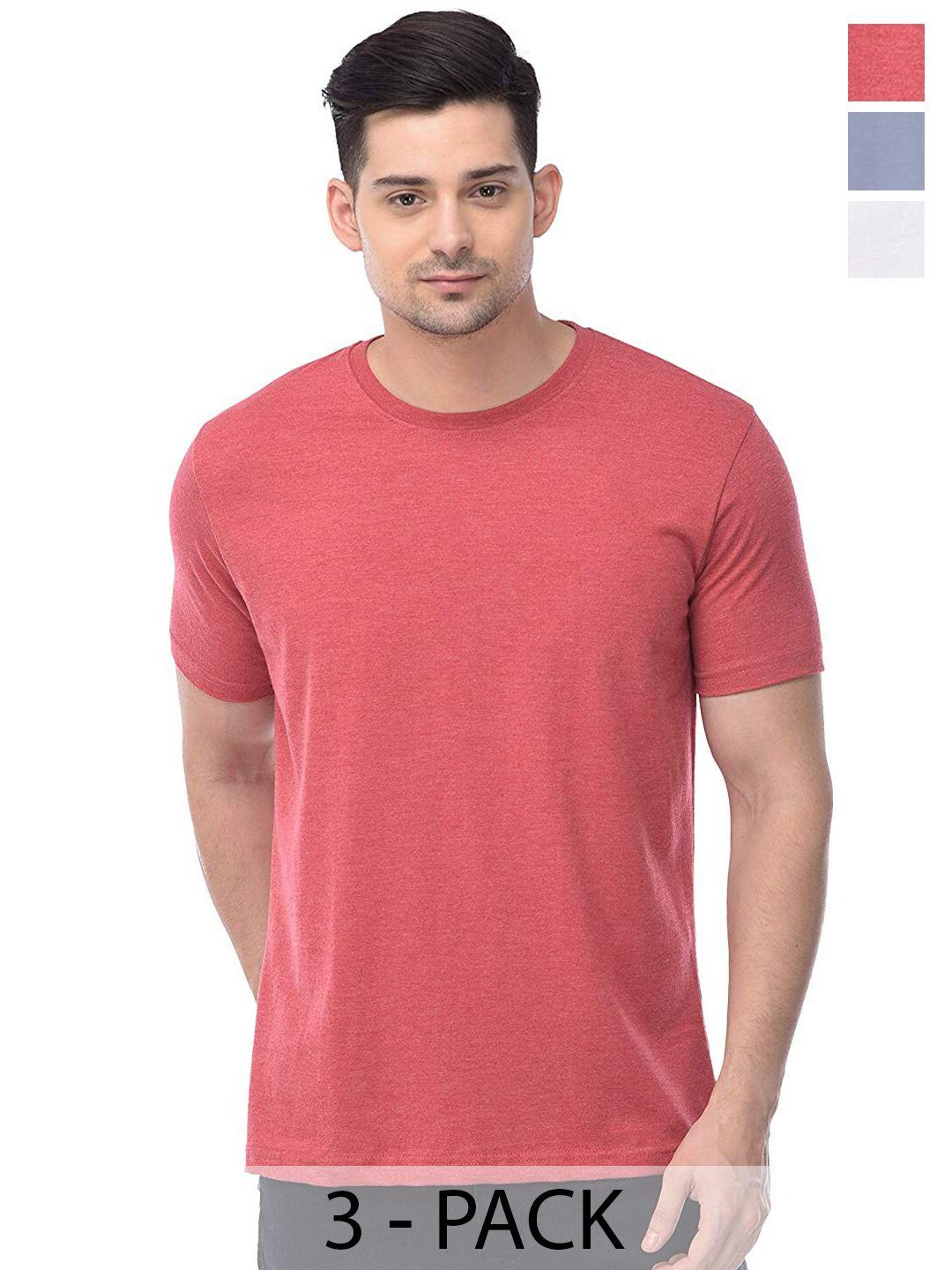 color capital unisex pack of 3 round neck cotton casual t-shirt