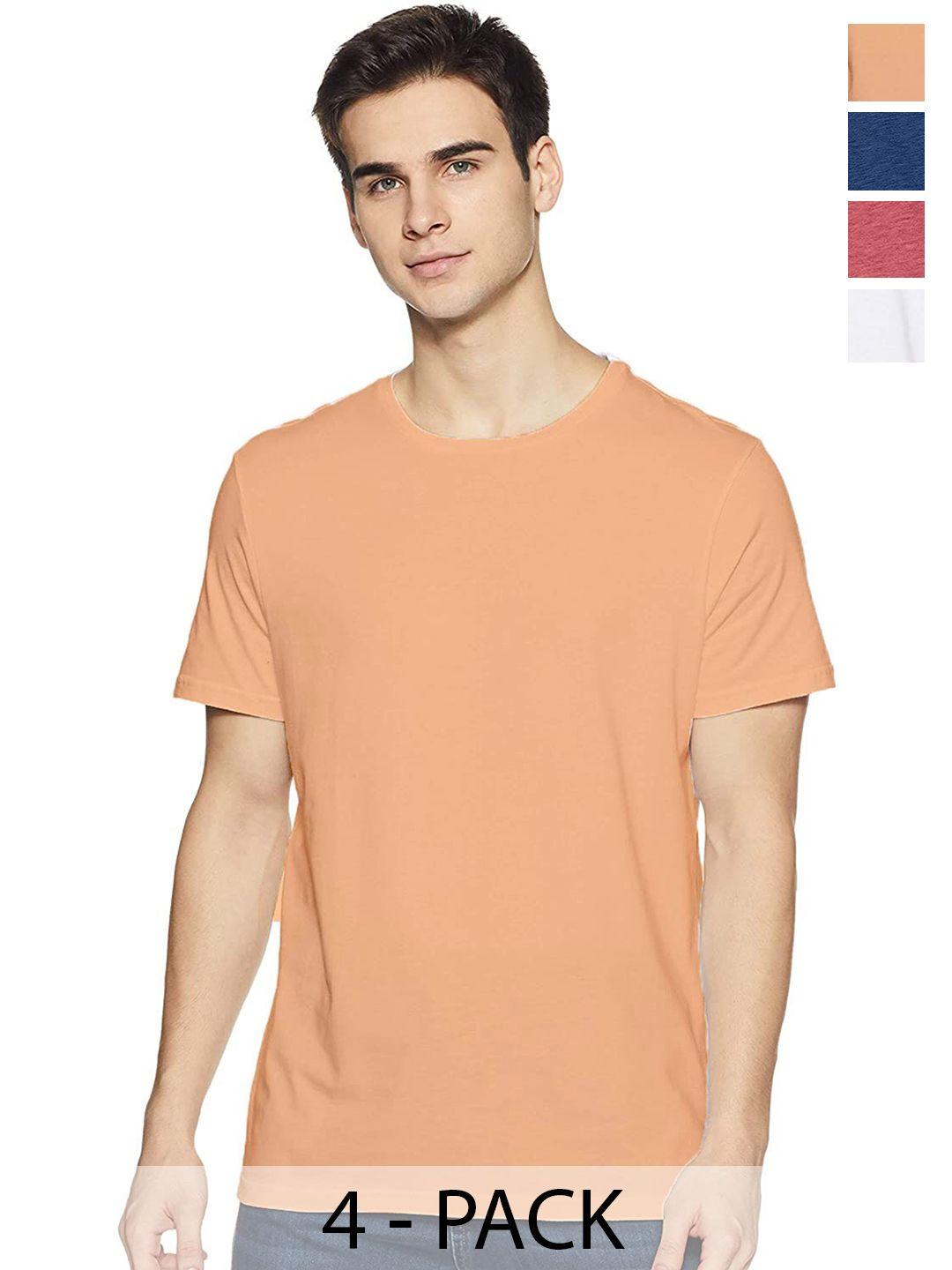 color capital unisex pack of 4 round neck casual cotton t-shirts