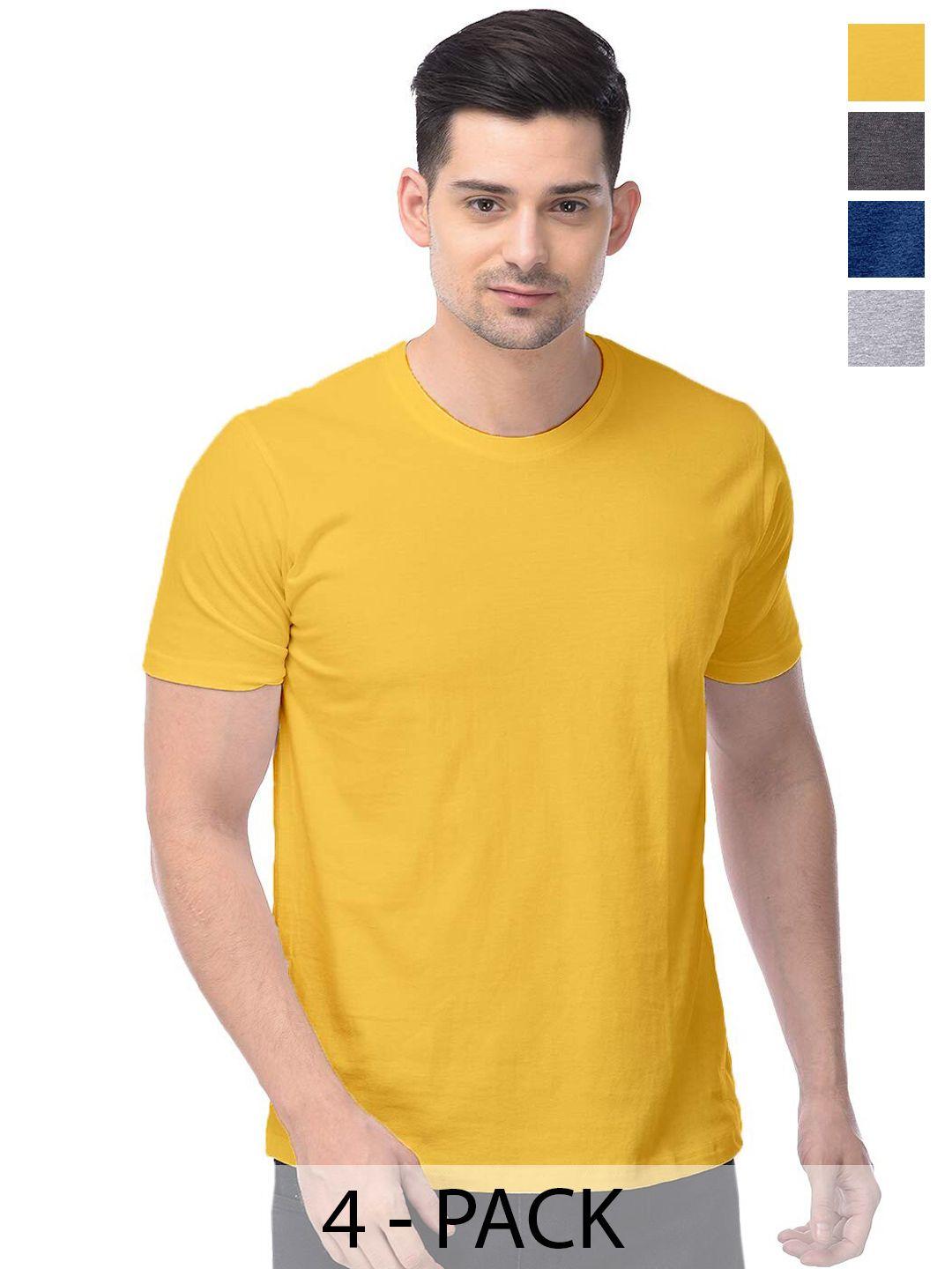 color capital unisex pack of 4 round neck short sleeves cotton t-shirts