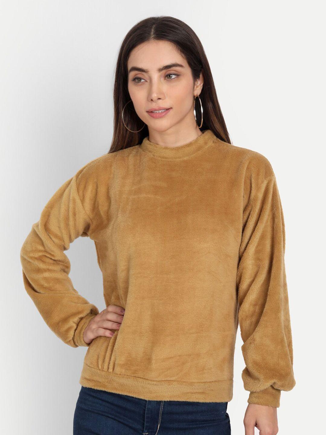 color capital women camel brown solid top