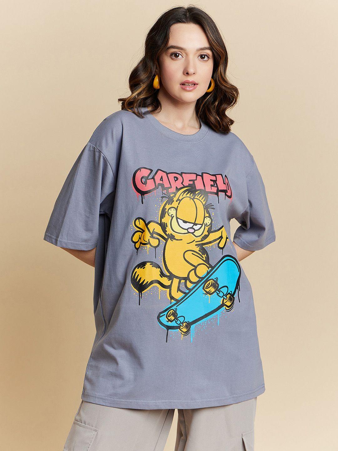 color capital women gunmetal-toned printed applique t-shirt