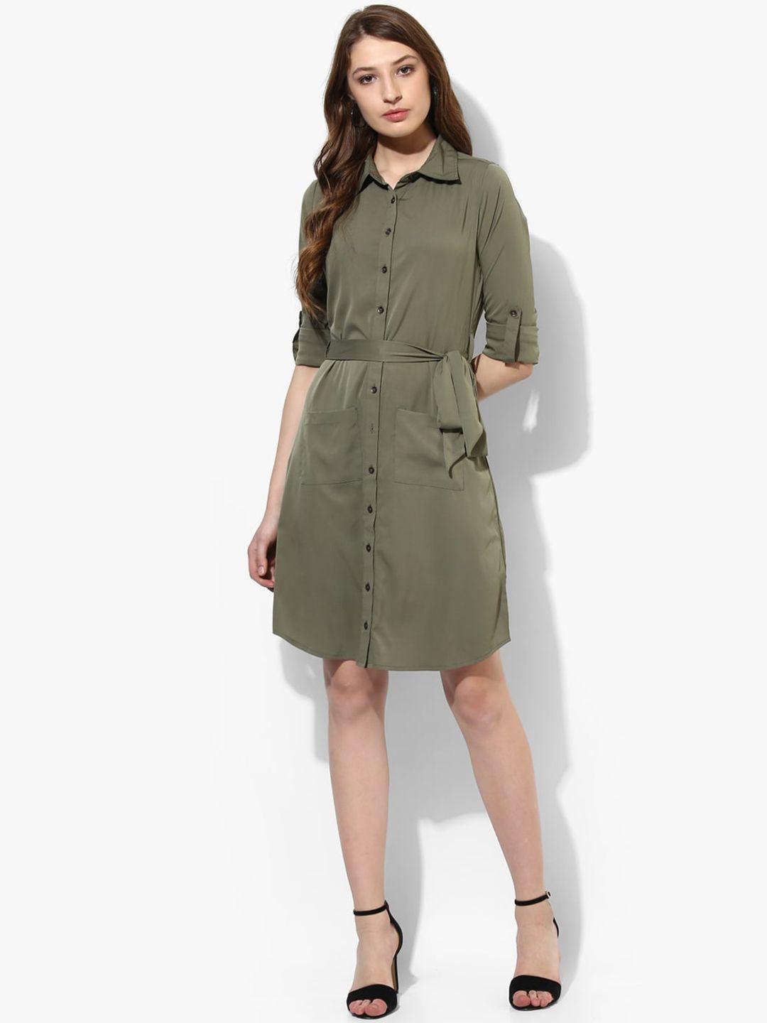 color cocktail crepe shirt dress