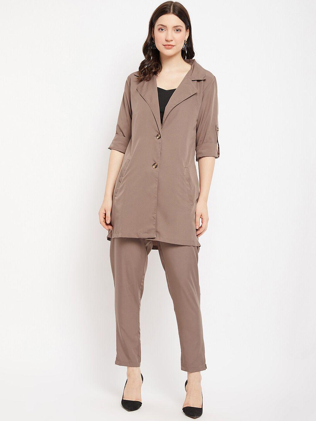 color cocktail notched lapel collar coat & trouser