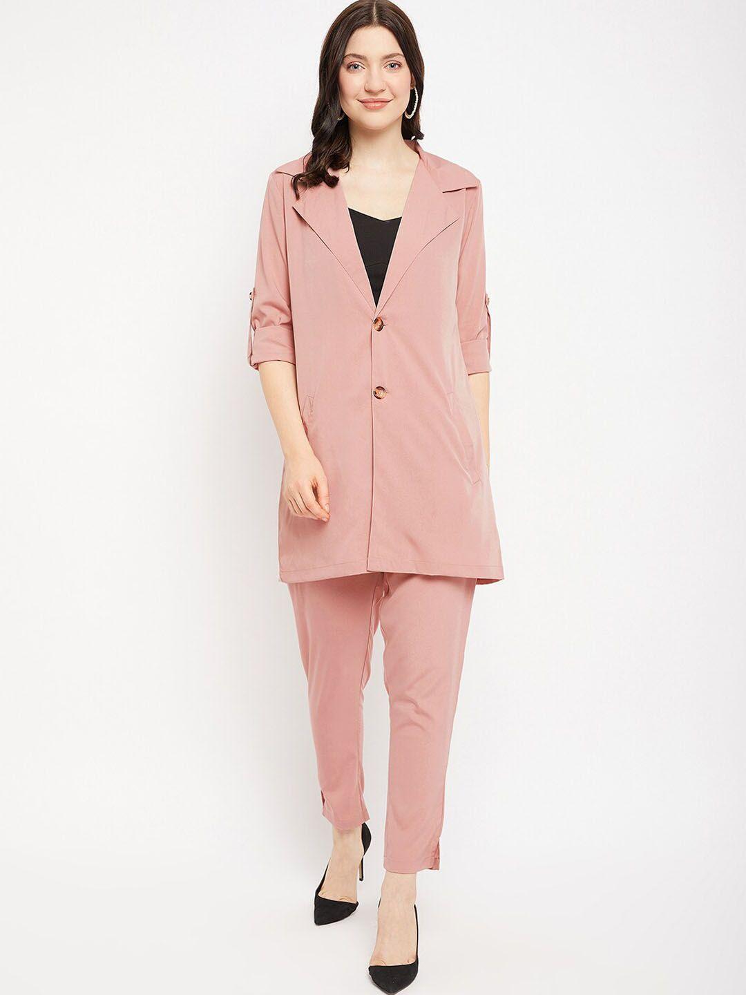 color cocktail notched lapel collar coat & trouser