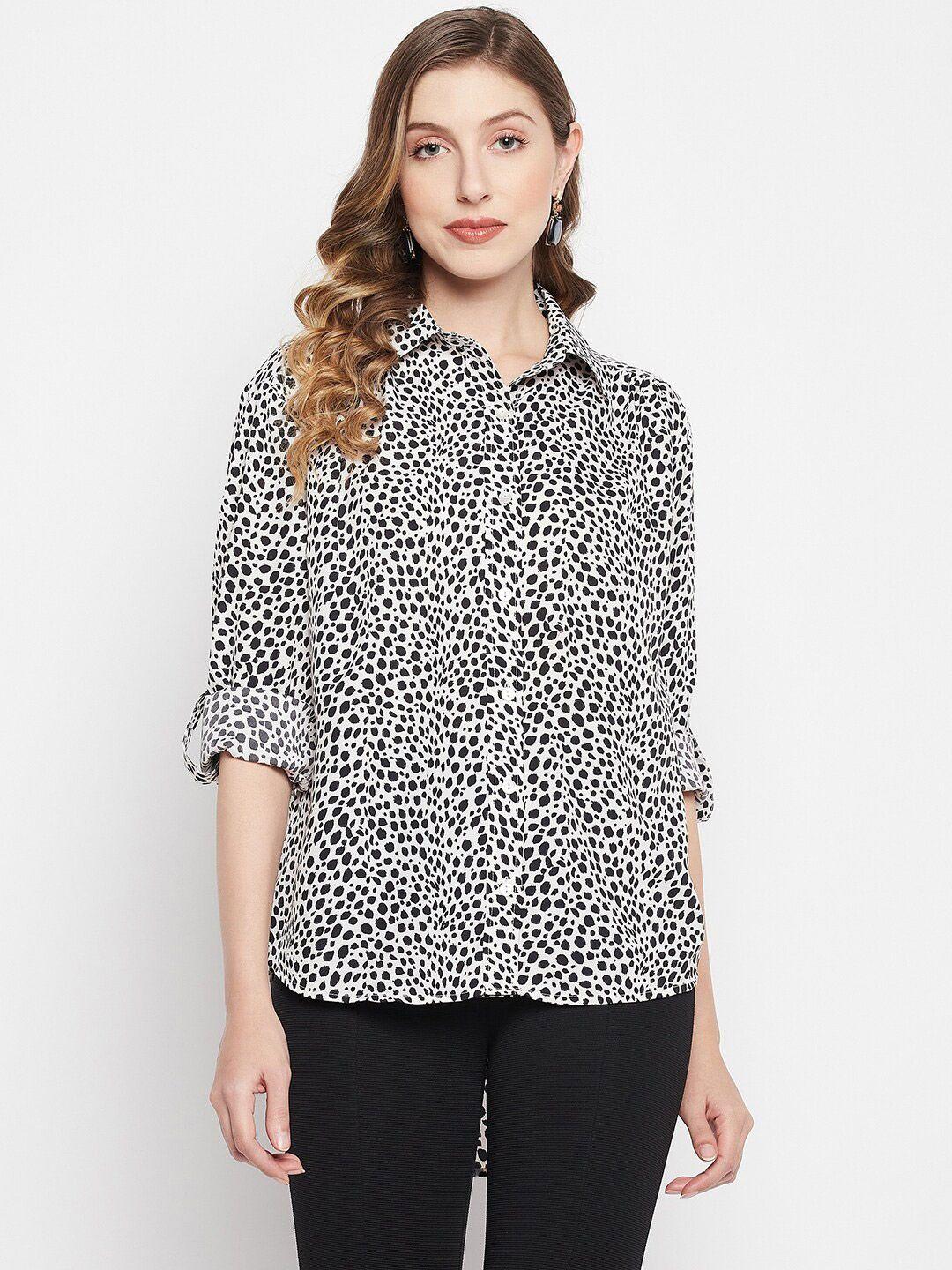 color cocktail women animal printed crepe casual shirt