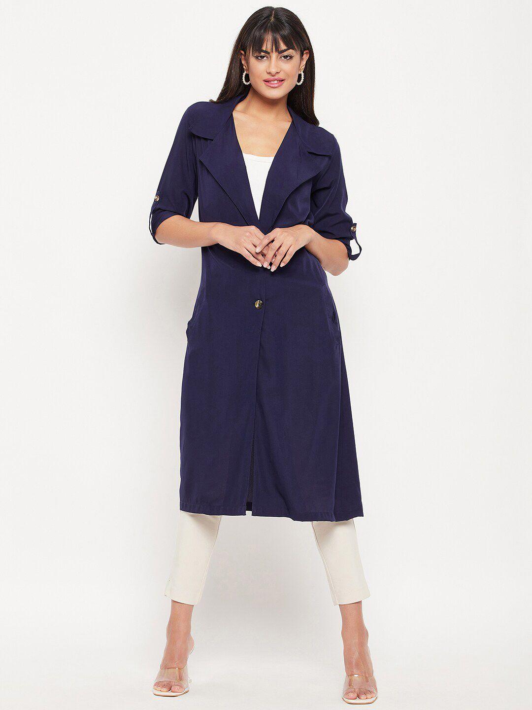 color cocktail women longline indigo button shrug