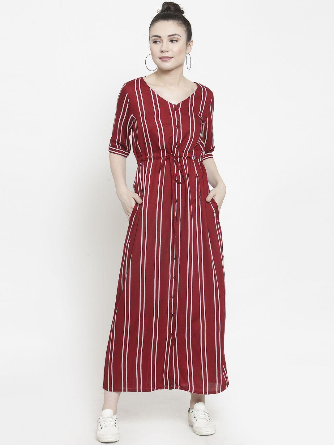 color cocktail women maroon & white maxi dress