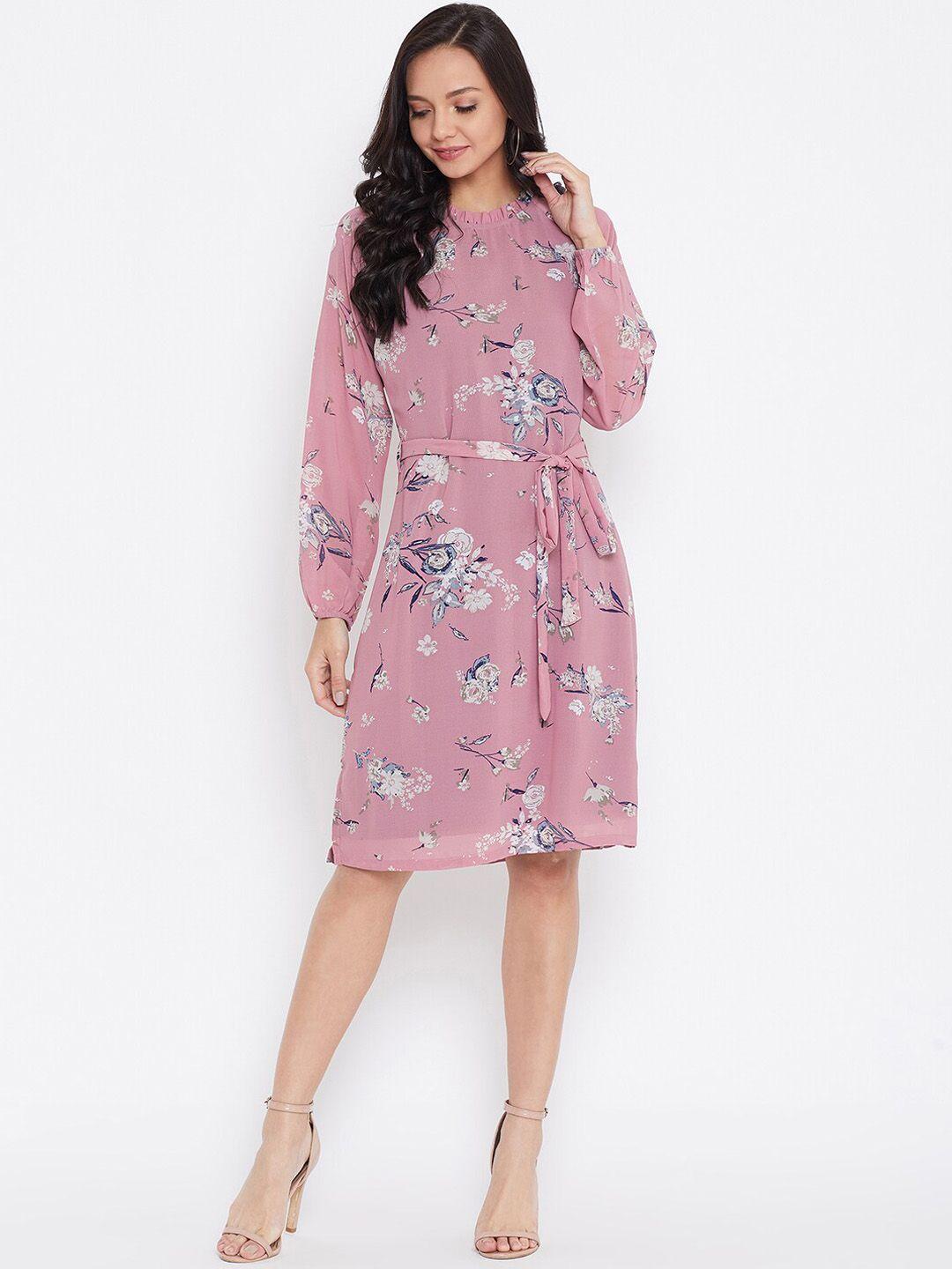 color cocktail women pink printed a-line dress