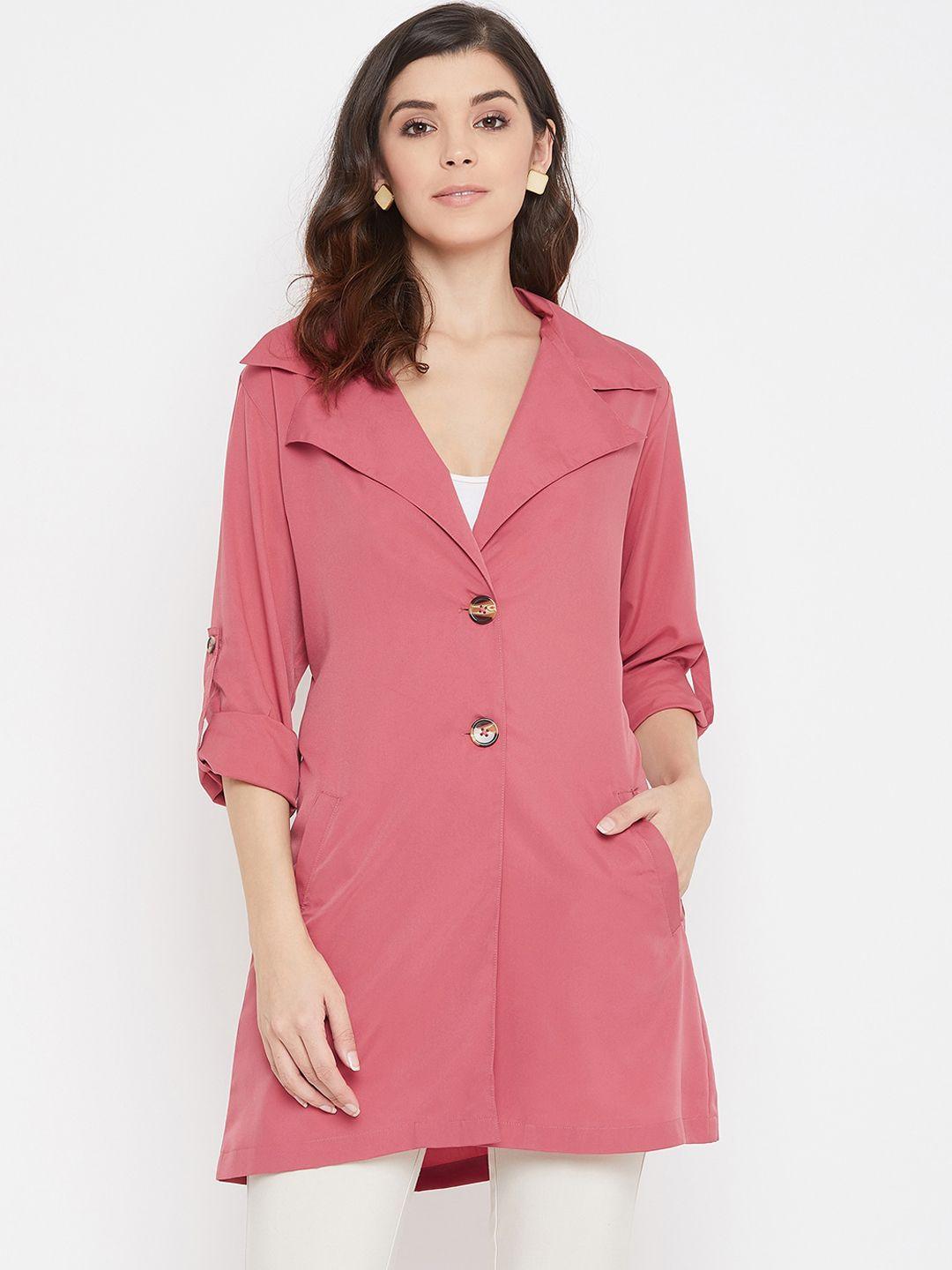 color cocktail women rose solid trench coat