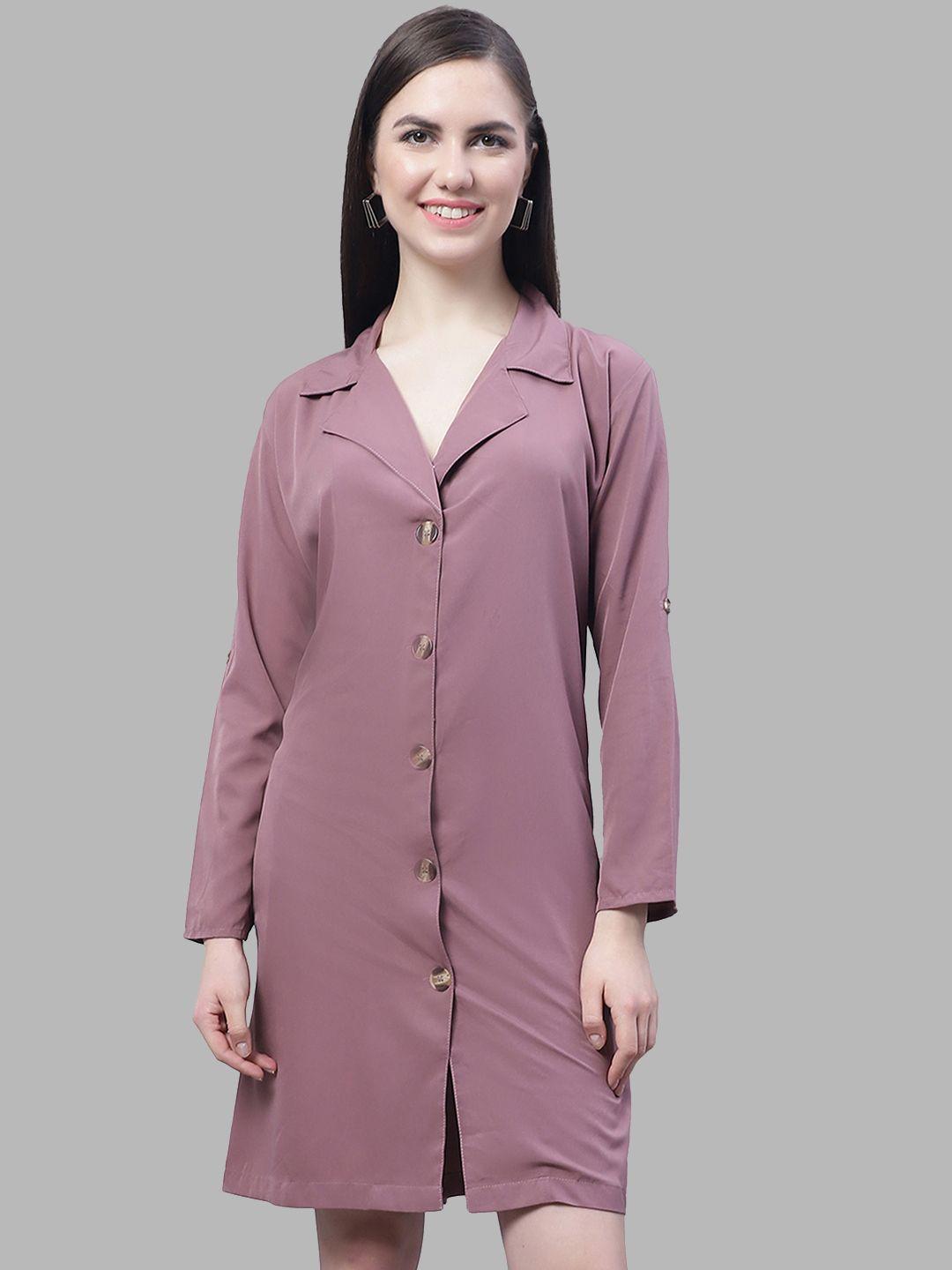 color studio cuban collar shirt dress