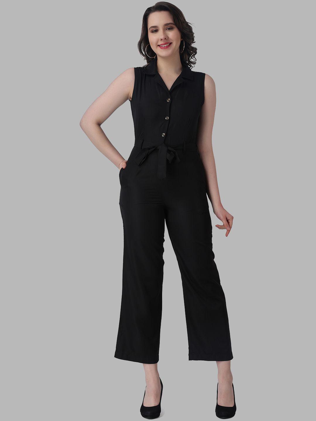 color studio shirt collar basic jumpsuit