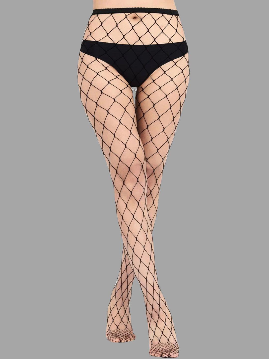 color style high-rise sheer fish net stockings