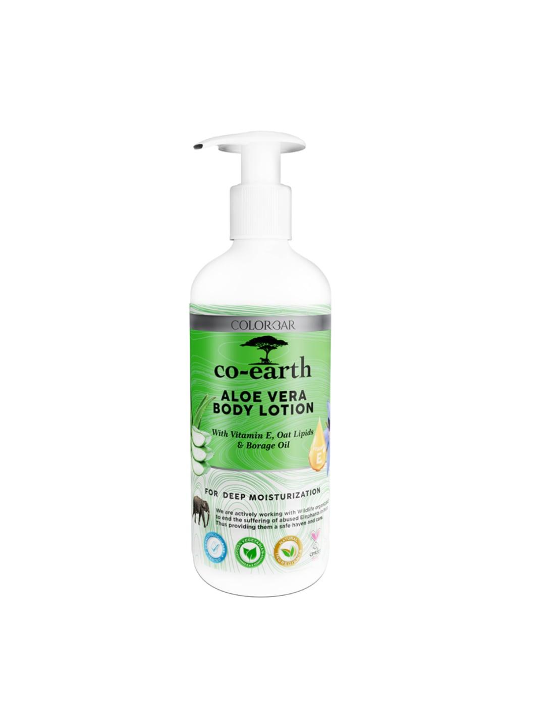 colorbar co-earth aloe vera body lotion with vitamin e & oat lipids - 300 ml