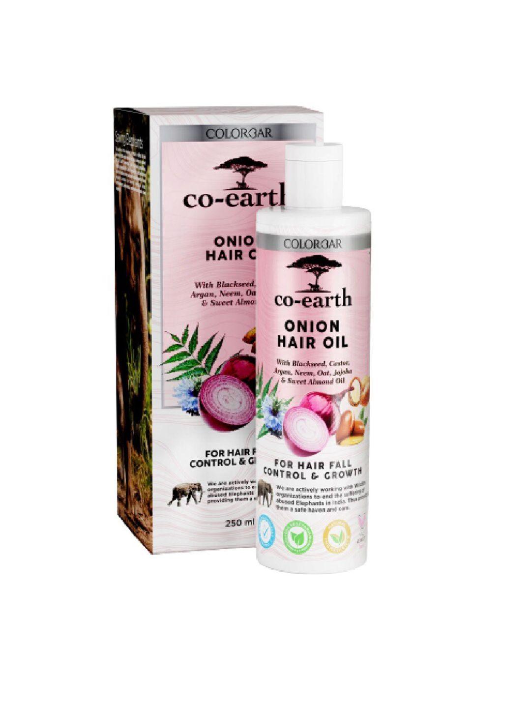 colorbar co-earth onion hair oil with argan & castor oil for hair fall control - 250ml