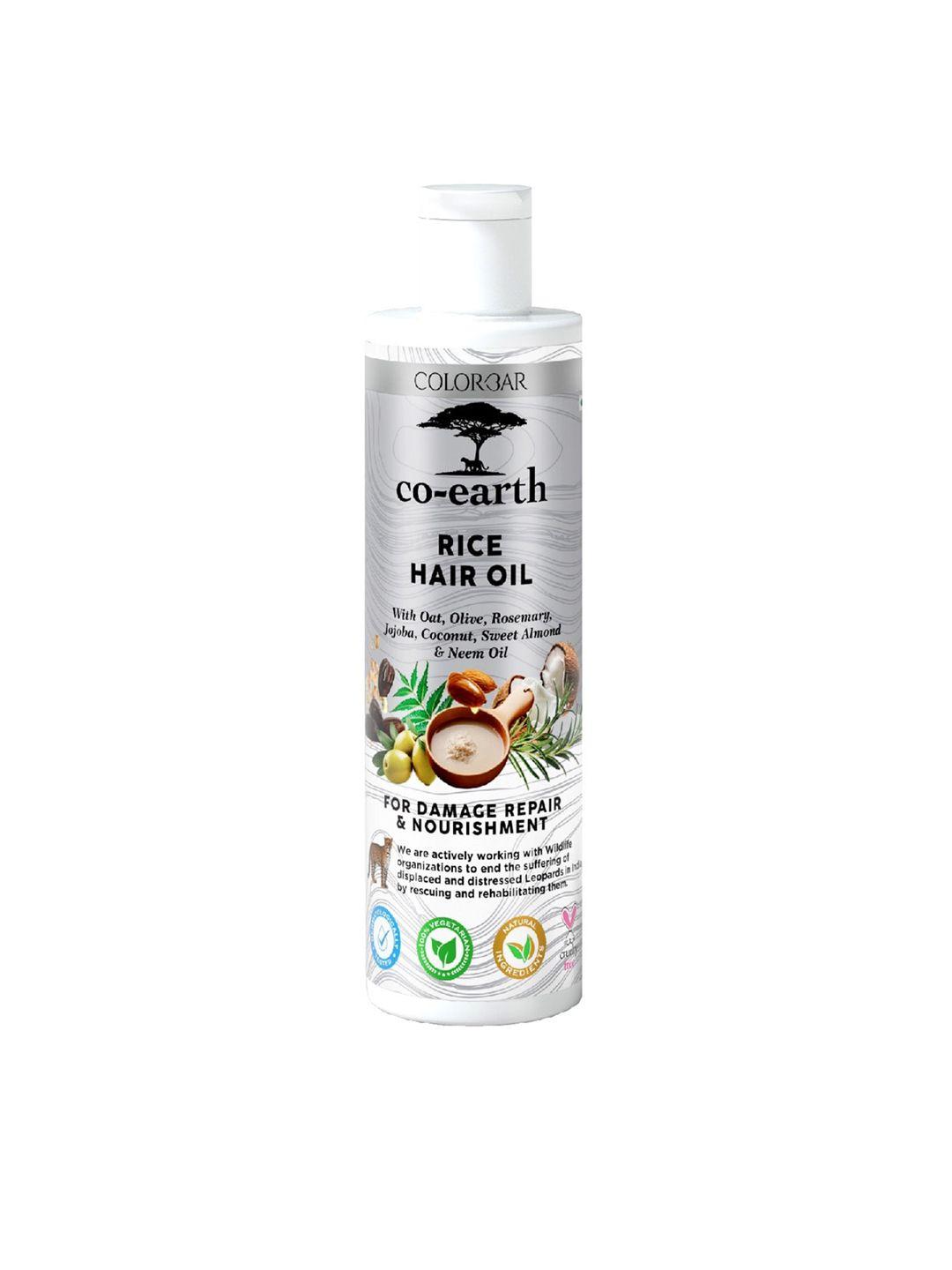 colorbar co-earth rice hair oil with oat & olive oil for damage repair & nourishment-250ml