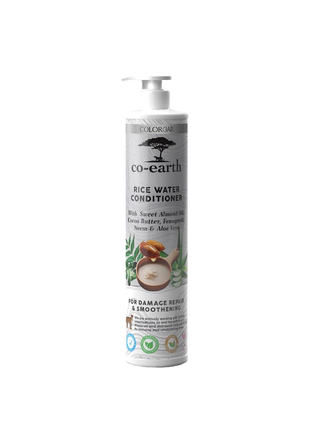 colorbar co-earth rice water hair conditioner with sweet almond oil & cocoa butter- 300 ml