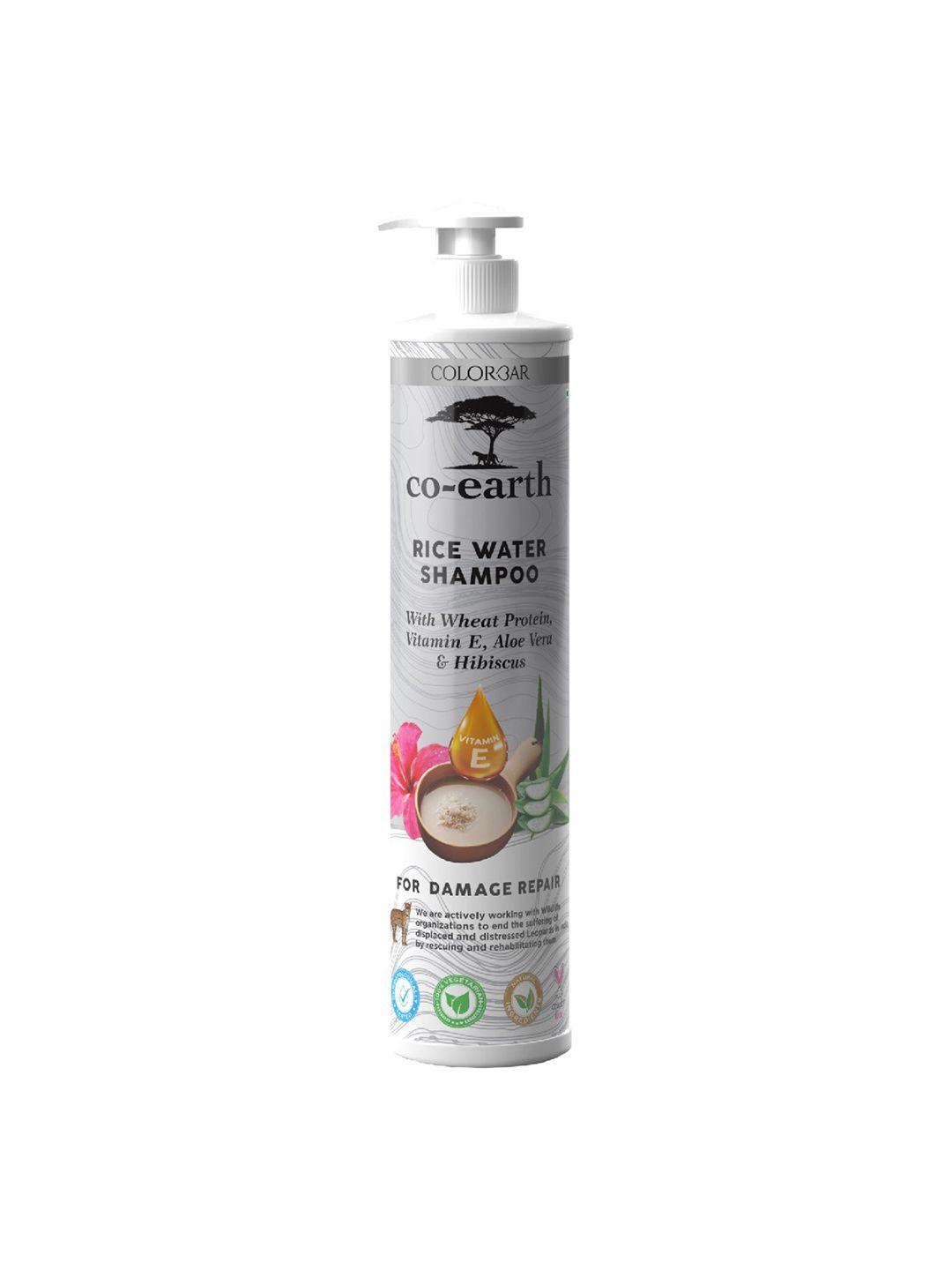 colorbar co-earth rice water shampoo with aloe vera & vitamin e for damage repair - 300ml