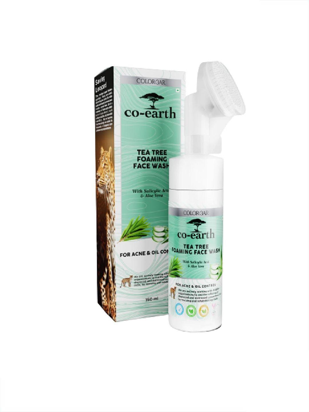 colorbar co-earth tea tree foaming face wash for acne & oil-control 150ml