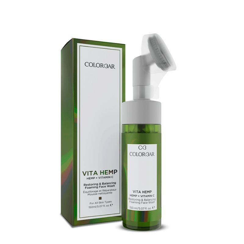 colorbar hemp + vitamin c restoring & balancing foaming face wash