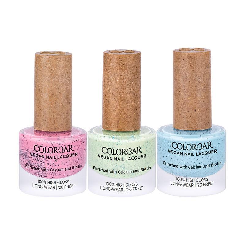 colorbar vegan nail lacquer - cookie castle + cookie crumble + glitzy combo
